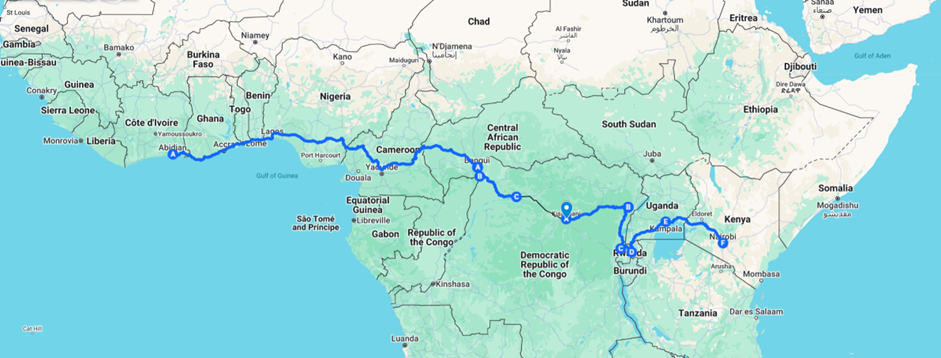 Chapter 2. Hitch hiking 6000 km across Africa across africa