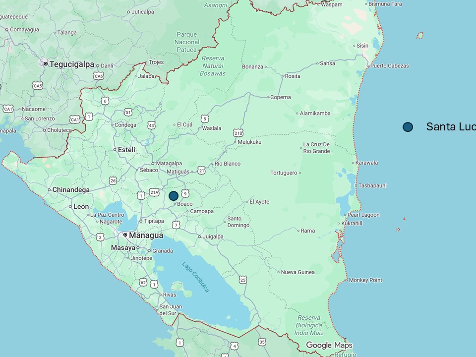 map nicaragua